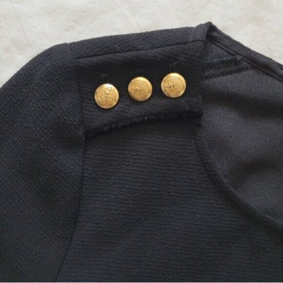 Madewell et SEZANE Colette Black Top with Gold Buttons Size XS - Picture 5 of 12